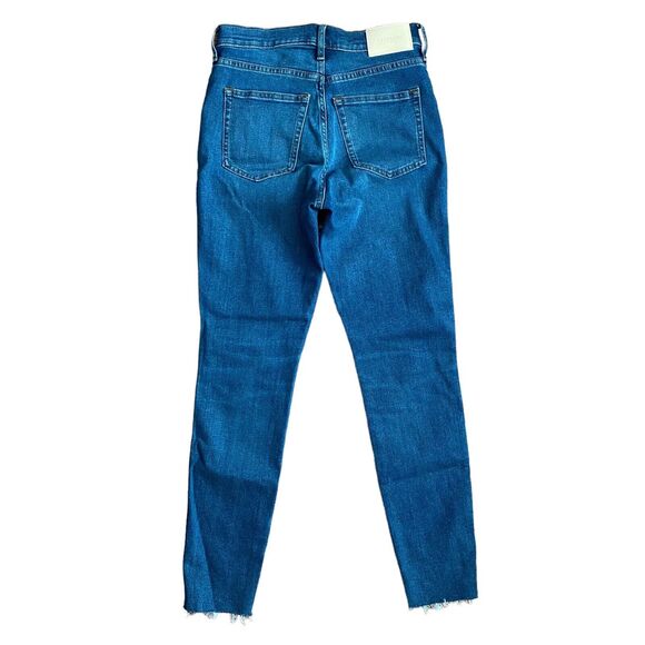 Everlane 25 Vintage Skinny Jean Ankle Raw Hem Button Fly Blue Denim - Picture 9 of 11